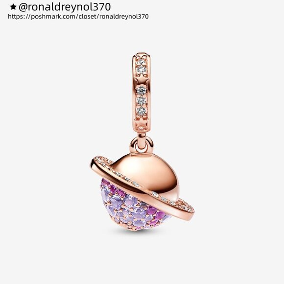 Pandora Planet Saturn Sparkling Dangle Charm - Picture 2 of 5